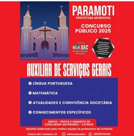 Paramoti -Ce. 2025. Auxiliar de Servi�os Gerais 