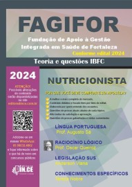  DISPONVEL para envio  Nutricionista - apostila FAGIFOR - Teoria e questes IBFC 2024