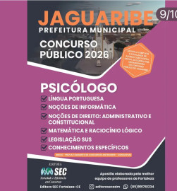 Jaguaribe -Ce 2026 Psic�logo 