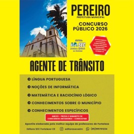 Pereiro -Ce. 2026. Agente de Tr�nsito editora Sec 