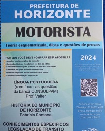 pdf Motorista- apostila Prefeitura de Horizonte -Teoria e questes CONSULPAM 2023 Digita