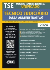 .Tcnico Judicirio(rea Administrativa) apostila TSE Unificado - Teoria, dias e questes de provas CESPE 2024
