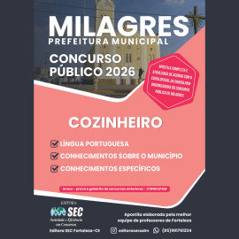 Milagres. Ce 2026  Cozinheiro