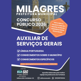 Milagres-Ce 2026. Auxiliar de Servi�os Gerais 