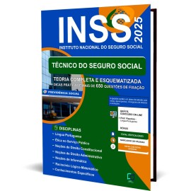 Apostila INSS 2025 - Tcnico do Seguro Social editora elaborar  aps edital