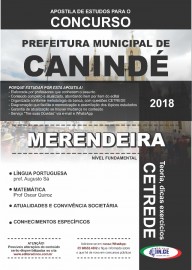 Apostila Concurso PREFEITURA DE CANIND - MERENDEIRA  IMPRESSA/2018