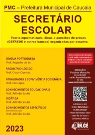 Secretrio escolar apostila prefeitura de Caucaia-CE - Teoria e questes cetrede - 2023