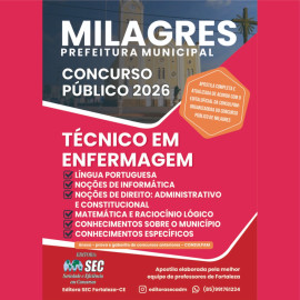 Milagres -ce 2026  T�cnico de enfermagem 