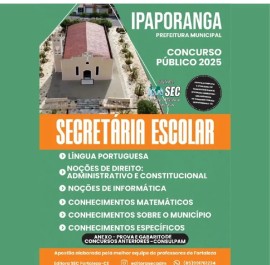 Ipaporanga-Ce  2025 Secret�rio Escolar 