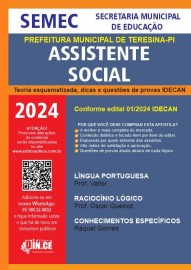 .Assistente social (apostila SEMEC Teresina PI) Teorio e questes IDECAN 2024