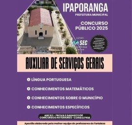 lpaporanga -Ce   2025 Auxiliar de Servi�os Gerais 