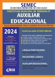 .Auxiliar educacional (apostila SEMEC Teresina PI) Teorio e questes IDECAN 2024