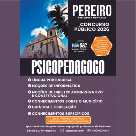 Pereiro -Ce 2026. Psicopedagogo  
