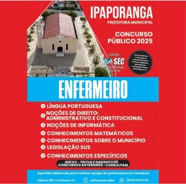 Ipaporanga -Ce 2025  Enfermeiro. 