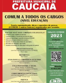 Comum a todos PROFESSOR- apostila concurso prefeitura de Caucaia (PMC) Teoria e questes 2023 Impresso