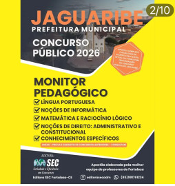 Jaguaribe -ce 2026.  Monitor Pedagogico